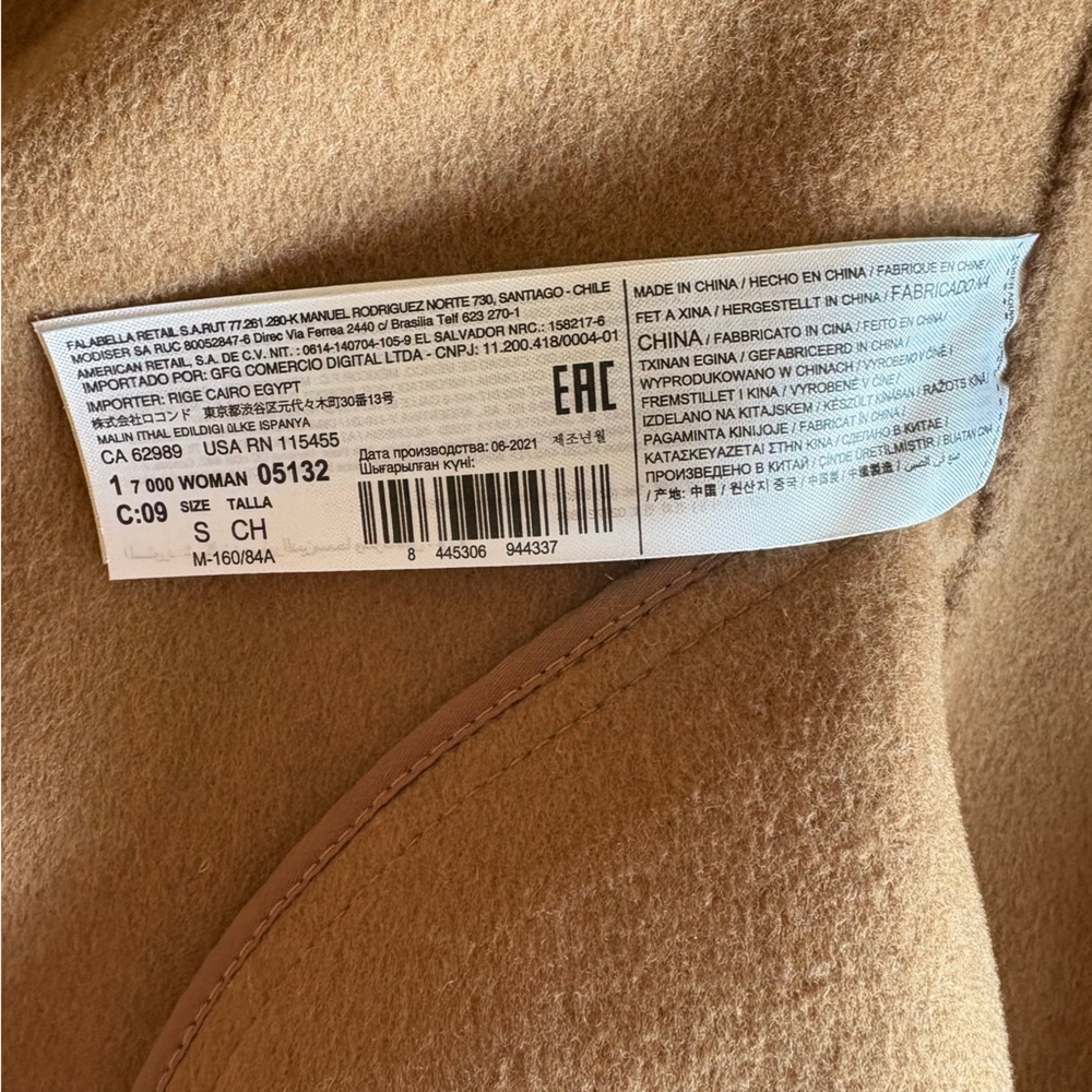 MANGO Classic Camel, Wool Belt Coat, Size Small 🧥 - Picture 12 of 13